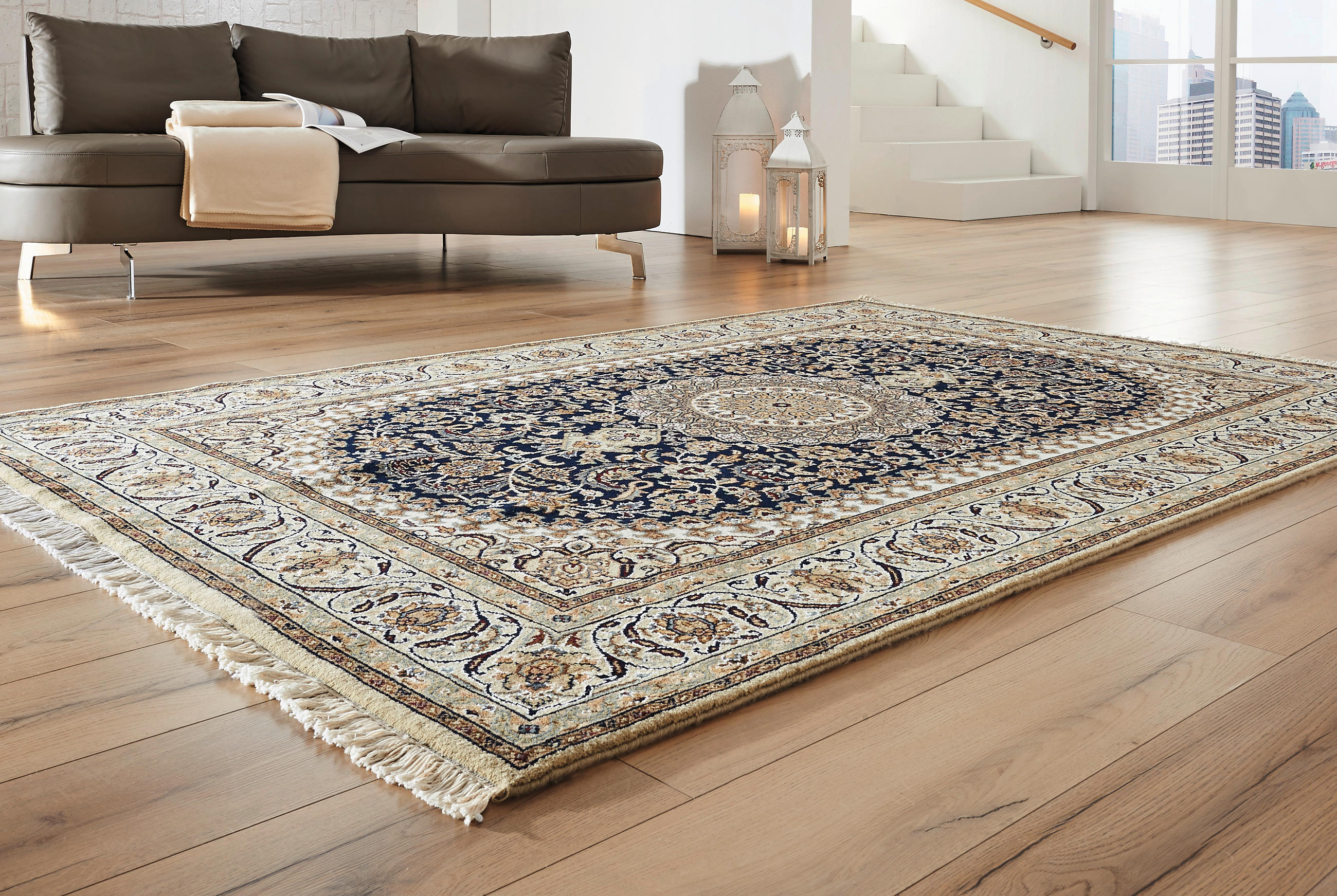 ORIENTÁLNÍ KOBEREC, 120/180 cm, modrá, béžová - modrá/béžová, Lifestyle, textil (120/180cm) - Cazaris