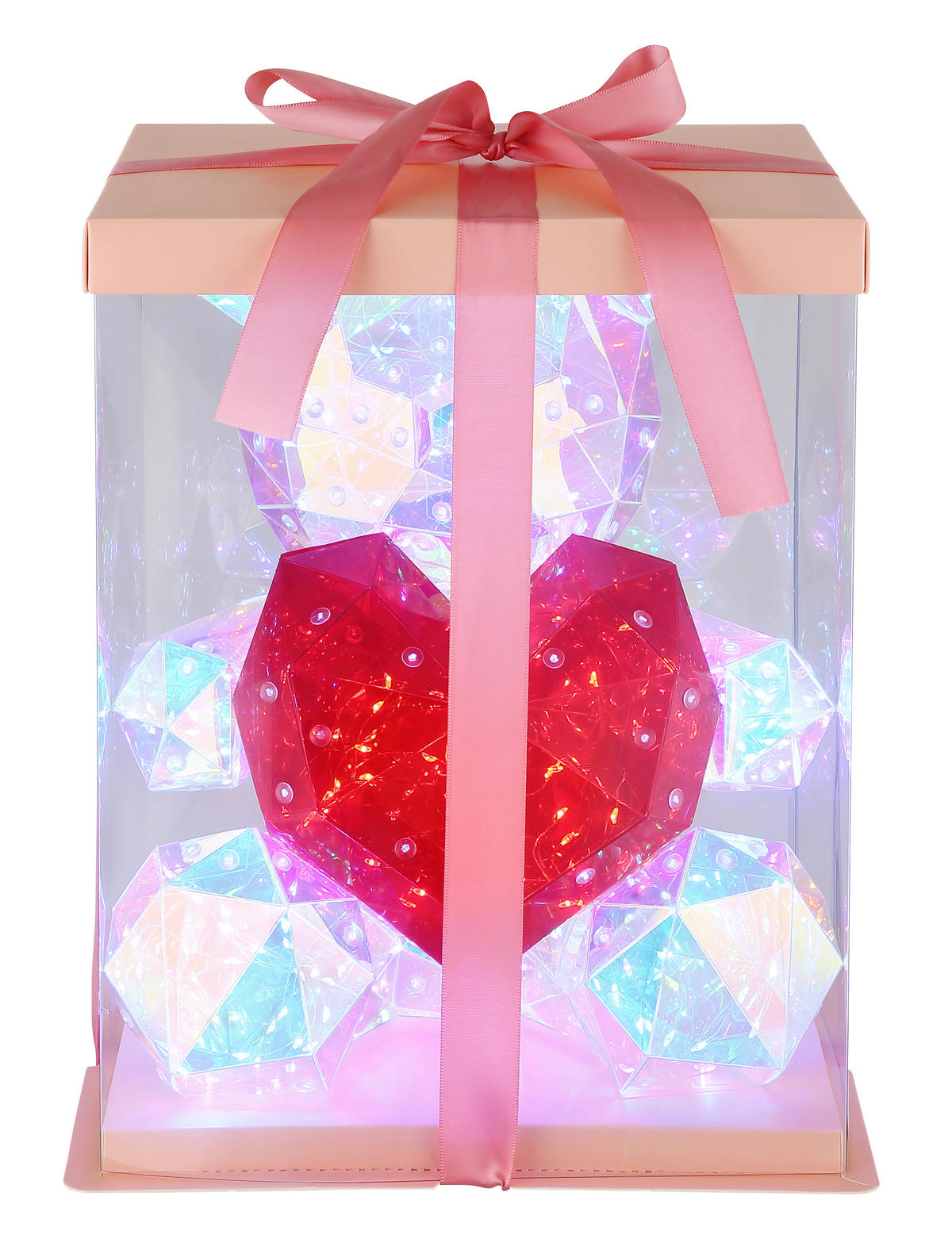 LED-DEKOLEUCHTE - Klar/Rot, Trend, Kunststoff (23/19/30cm) - Globo