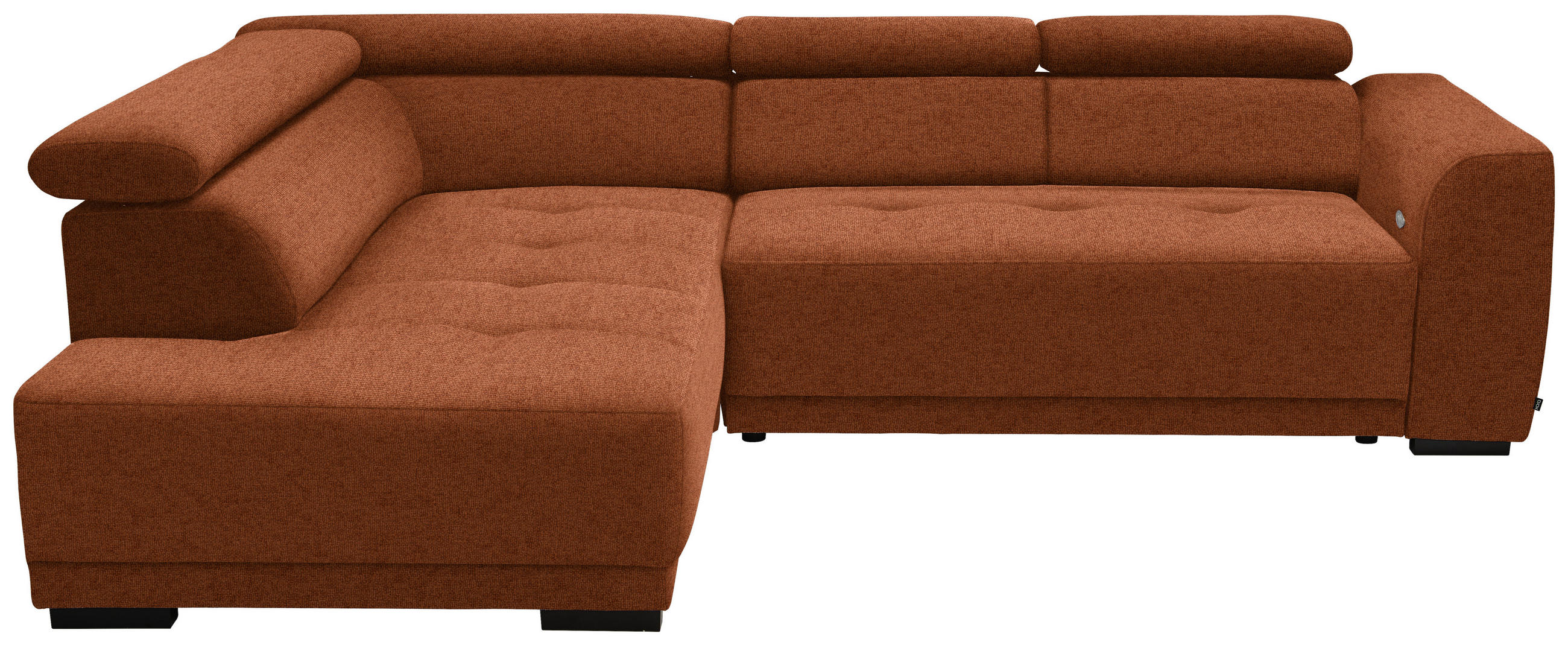 ECKSOFA in Struktur Rostfarben  - Rostfarben/Schwarz, Design, Kunststoff/Textil (205/284cm) - MID.YOU