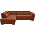 ECKSOFA in Struktur Rostfarben  205/284 cm  - Rostfarben/Schwarz, Design, Kunststoff/Textil (205/284cm) - Xora