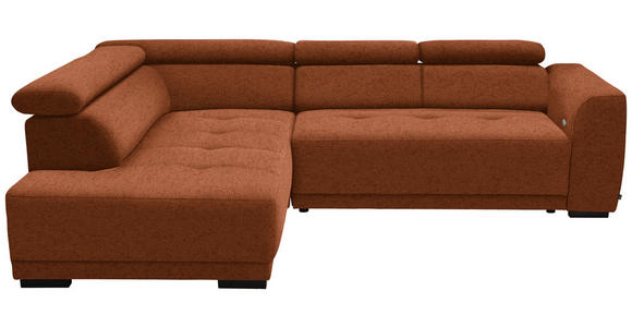 ECKSOFA in Struktur Rostfarben  205/284 cm  - Rostfarben/Schwarz, Design, Kunststoff/Textil (205/284cm) - Xora