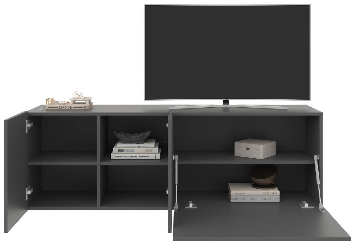 LOWBOARD  in 150/50/42 cm  - Anthrazit, Design, Holzwerkstoff (150/50/42cm) - Hom`in