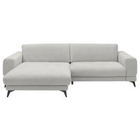 ECKSOFA Hellgrau Chenille  - Hellgrau/Schwarz, KONVENTIONELL, Textil/Metall (194/292cm) - SetOne by Musterring