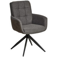 ARMLEHNSTUHL  in Eisen Leinenoptik  - Schwarz/Grau, KONVENTIONELL, Holz/Textil (60/93/66cm) - MID.YOU