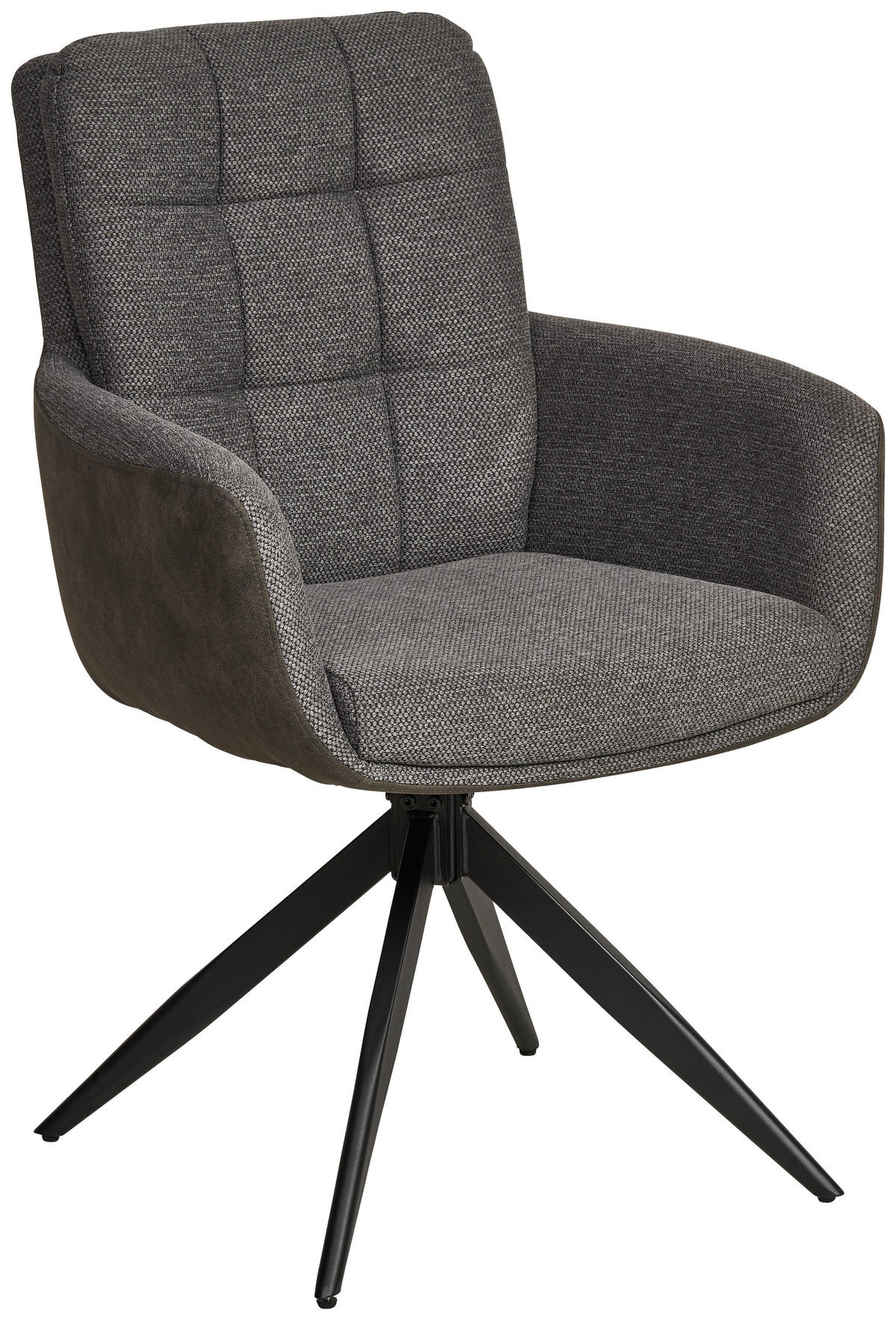 ARMLEHNSTUHL  in Eisen Leinenoptik  - Schwarz/Grau, KONVENTIONELL, Holz/Textil (60/93/66cm) - MID.YOU