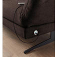 ECKSOFA Braun Flachgewebe  - Schwarz/Braun, Design, Textil/Metall (176-217/279-327cm) - Dieter Knoll