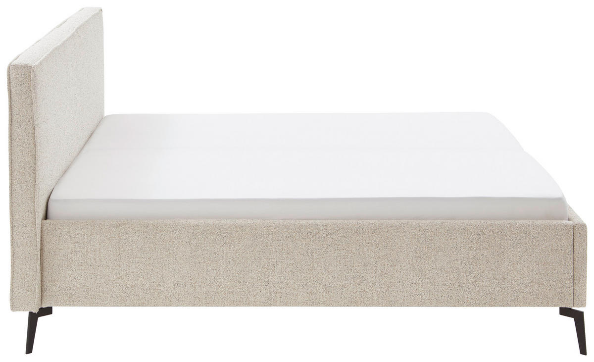 POLSTERBETT 180/200 cm,  in  - Beige/Schwarz, Design, Textil/Metall (180/200cm) - home24
