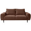 2-SITZER-SOFA in Webstoff Braun  - Schwarz/Braun, Modern, Textil/Metall (202/89/115cm) - MID.YOU