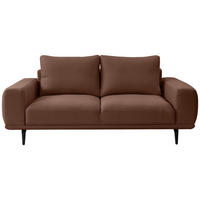 2-SITZER-SOFA in Webstoff Braun  - Schwarz/Braun, Modern, Textil/Metall (202/89/115cm) - MID.YOU