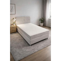 POSTELJA Z VZMETNICO 120 cm   x 200 cm  , les, tekstil, leseni material svetlo siva  - barve kroma/svetlo siva, Moderno, leseni material/tekstil (120/200cm) - Ti'me