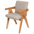 ARMLEHNSTUHL in Holz, Textil Grau  - Eichefarben/Grau, KONVENTIONELL, Holz/Textil (53,5/83/62cm) - Linea Natura