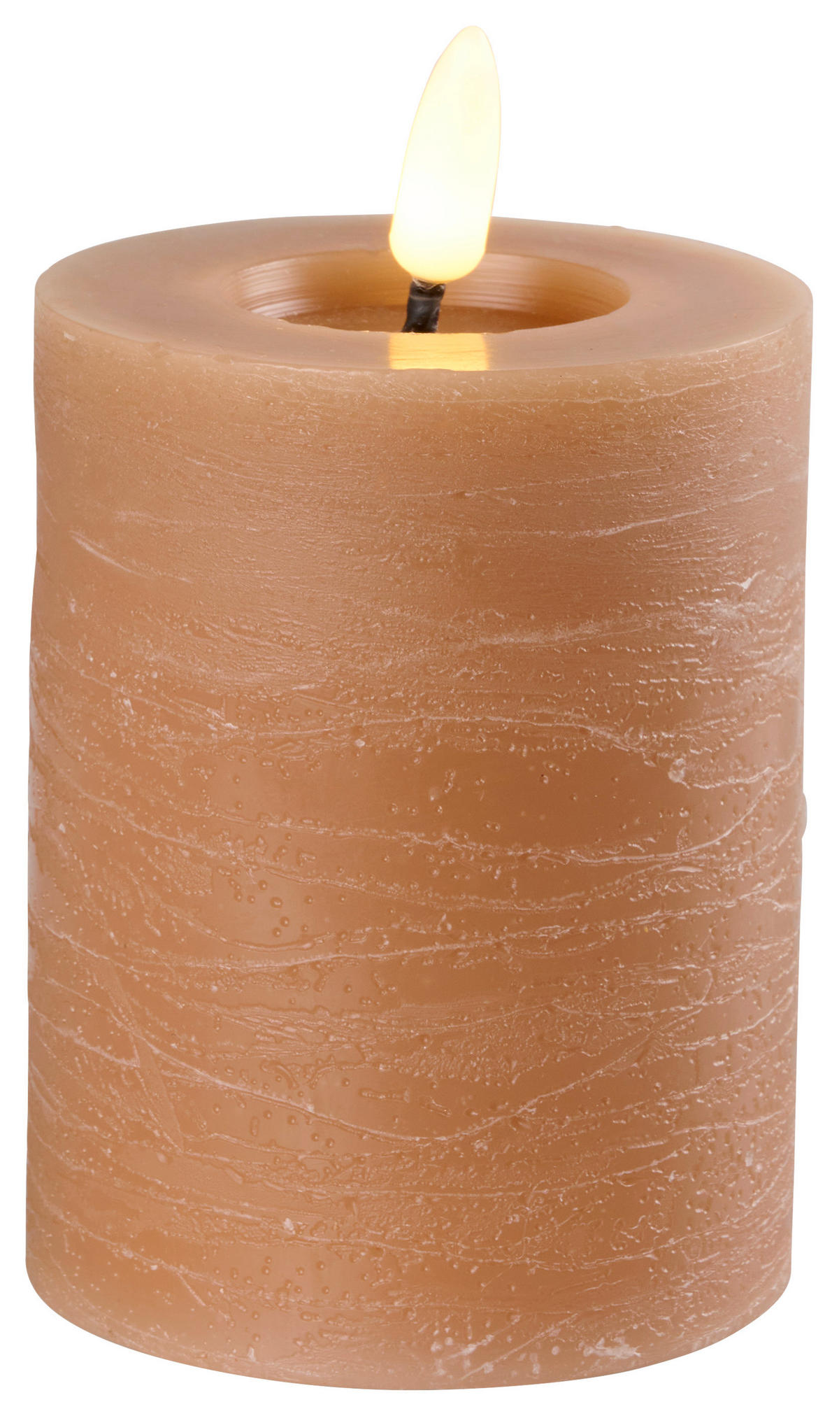 LED SVIEČKA plast, prírodné materiály   - svetlohnedá, Basics, plast/prírodné materiály (7/11,2cm) - Ambia Home