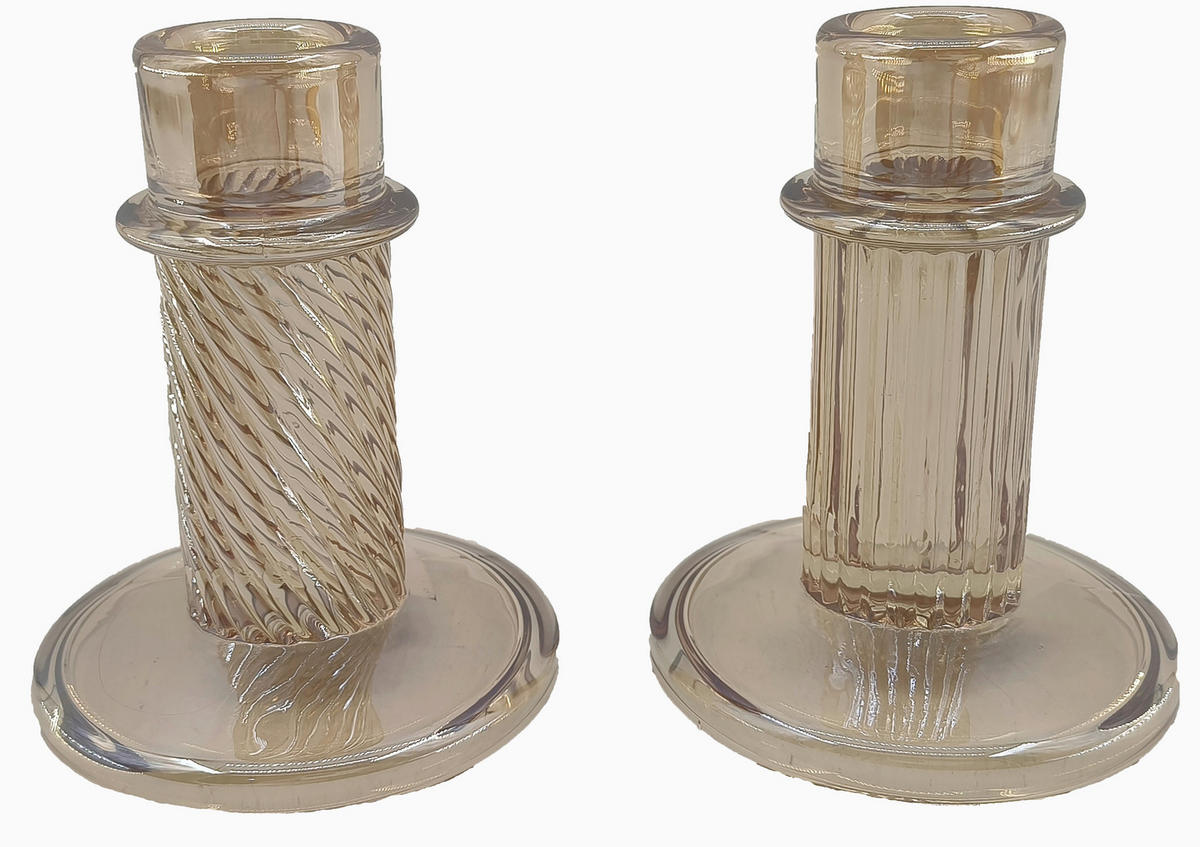 STABKERZENHALTER - Goldfarben, Trend, Glas (8/10cm) - Ambia Home