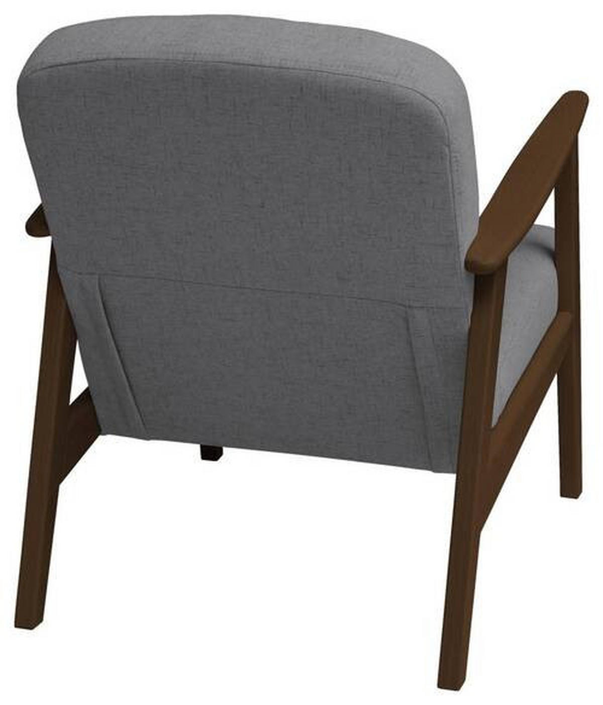 SESSEL in Webstoff Grau, Dunkelbraun  - Dunkelbraun/Grau, Natur, Holz/Textil (63/78/78cm) - Livetastic