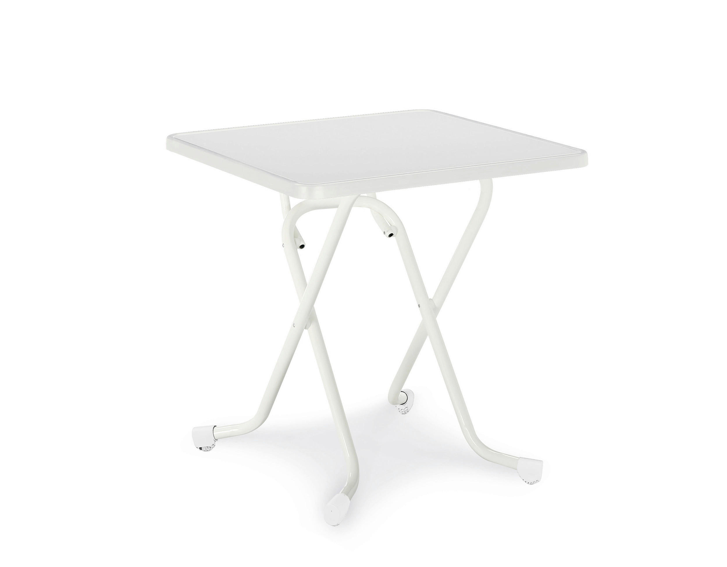 GARTENKLAPPTISCH 67/67/73 cm  - Weiß, Basics, Holz/Metall (67/67/73cm) - Gardenson