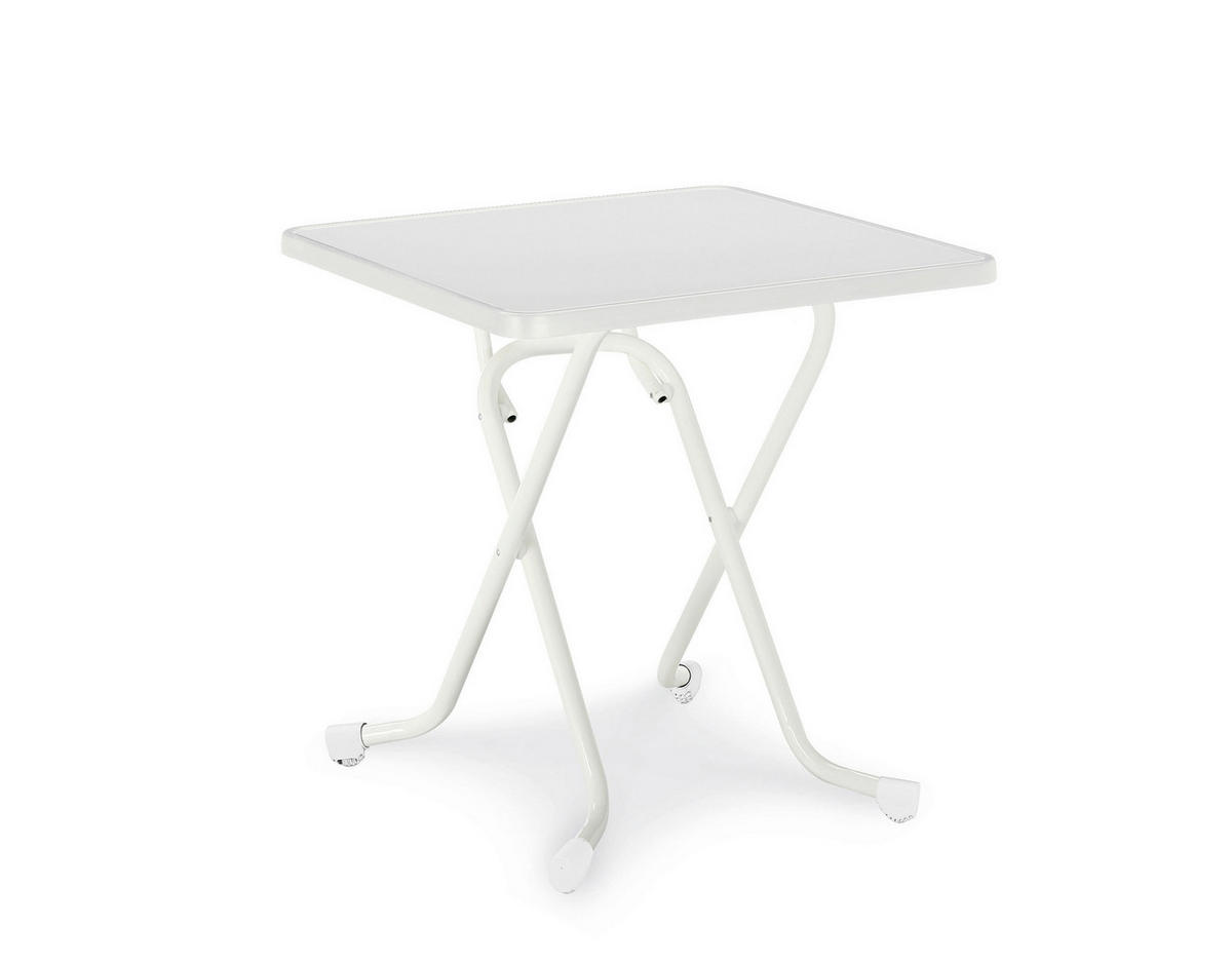 GARTENKLAPPTISCH 67/67/73 cm  - Weiß, Basics, Holz/Metall (67/67/73cm) - Gardenson