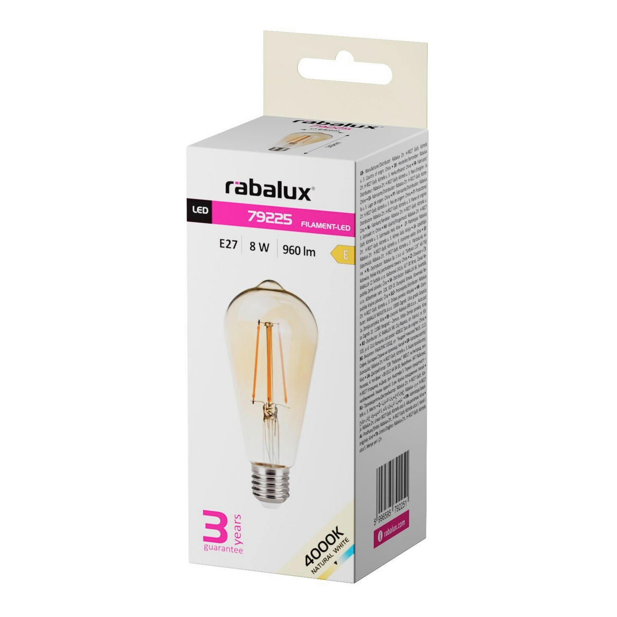 LED FILAMENT SIJALICA - boja ćilibara, Osnovno, staklo (6.4/14,3cm)