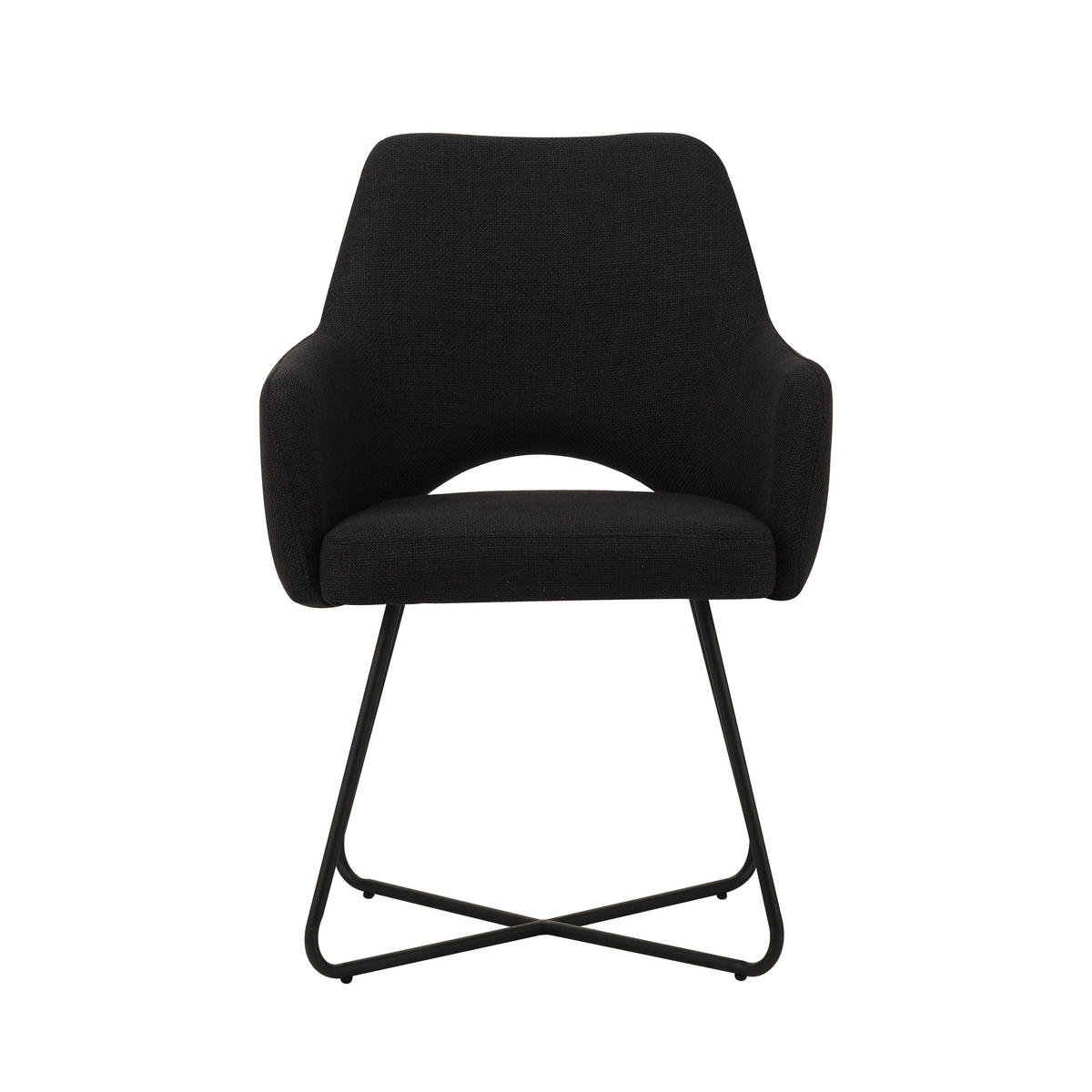 ŽIDLE S PODRUČKAMI, tkaná látka, černá - černá, Moderní, kov/textil (60/88/63,5cm) - MID.YOU