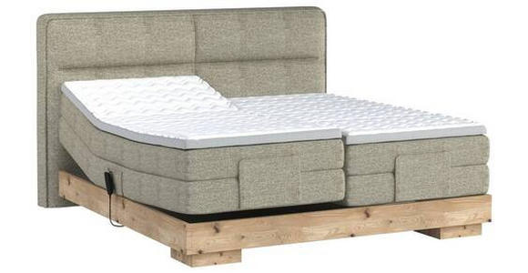 BOXSPRINGBETT 160/200 cm  in Eichefarben, Olivgrün  - Eichefarben/Olivgrün, Natur, Holz/Textil (160/200cm) - Valnatura