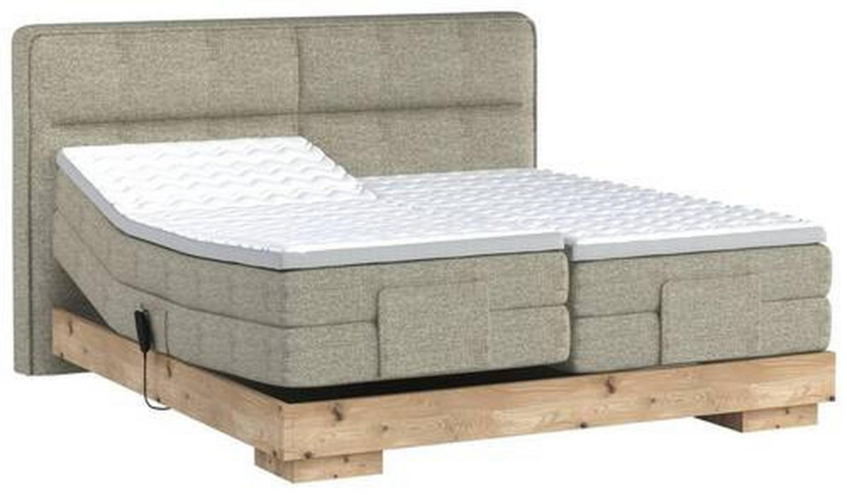 BOXSPRINGBETT 160/200 cm  in Eichefarben, Olivgrün  - Eichefarben/Olivgrün, Natur, Holz/Holzwerkstoff (160/200cm) - Valnatura