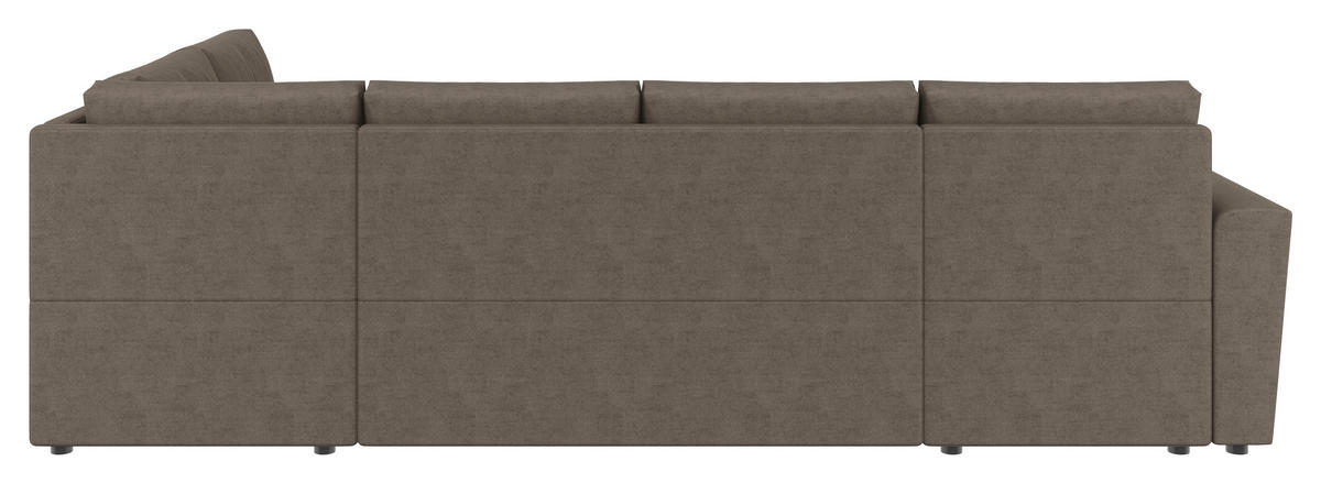 WOHNLANDSCHAFT TERMOLI Taupe Jacquard  - Taupe/Schwarz, Design, Kunststoff/Textil (155/297/212cm) - MID.YOU