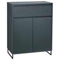 KOMODA, antracit  - črna/antracit, Konvencionalno, kovina/leseni material (80/103/38cm) - MID.YOU
