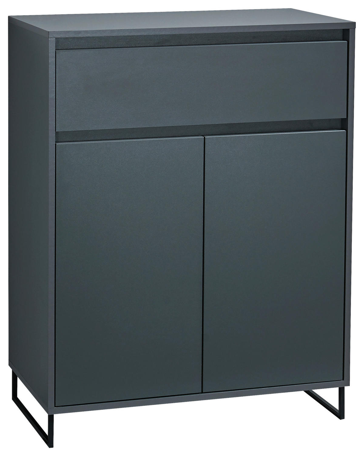 KOMODA, antracit  - črna/antracit, Konvencionalno, kovina/leseni material (80/103/38cm) - MID.YOU