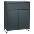 KOMMODE , 80/103/38 cm, 1 Schublade(n)  - Anthrazit/Schwarz, KONVENTIONELL, Holzwerkstoff/Metall (80/103/38cm) - Carryhome