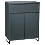 KOMMODE  in 80/103/38 cm  - Anthrazit/Schwarz, KONVENTIONELL, Holzwerkstoff/Metall (80/103/38cm) - Carryhome