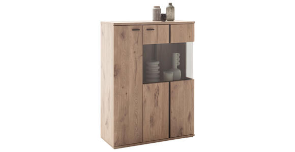 HIGHBOARD 90/121/38 cm  in Anthrazit, Eichefarben  - Eichefarben/Anthrazit, KONVENTIONELL, Holzwerkstoff/Metall (90/121/38cm) - Cantus