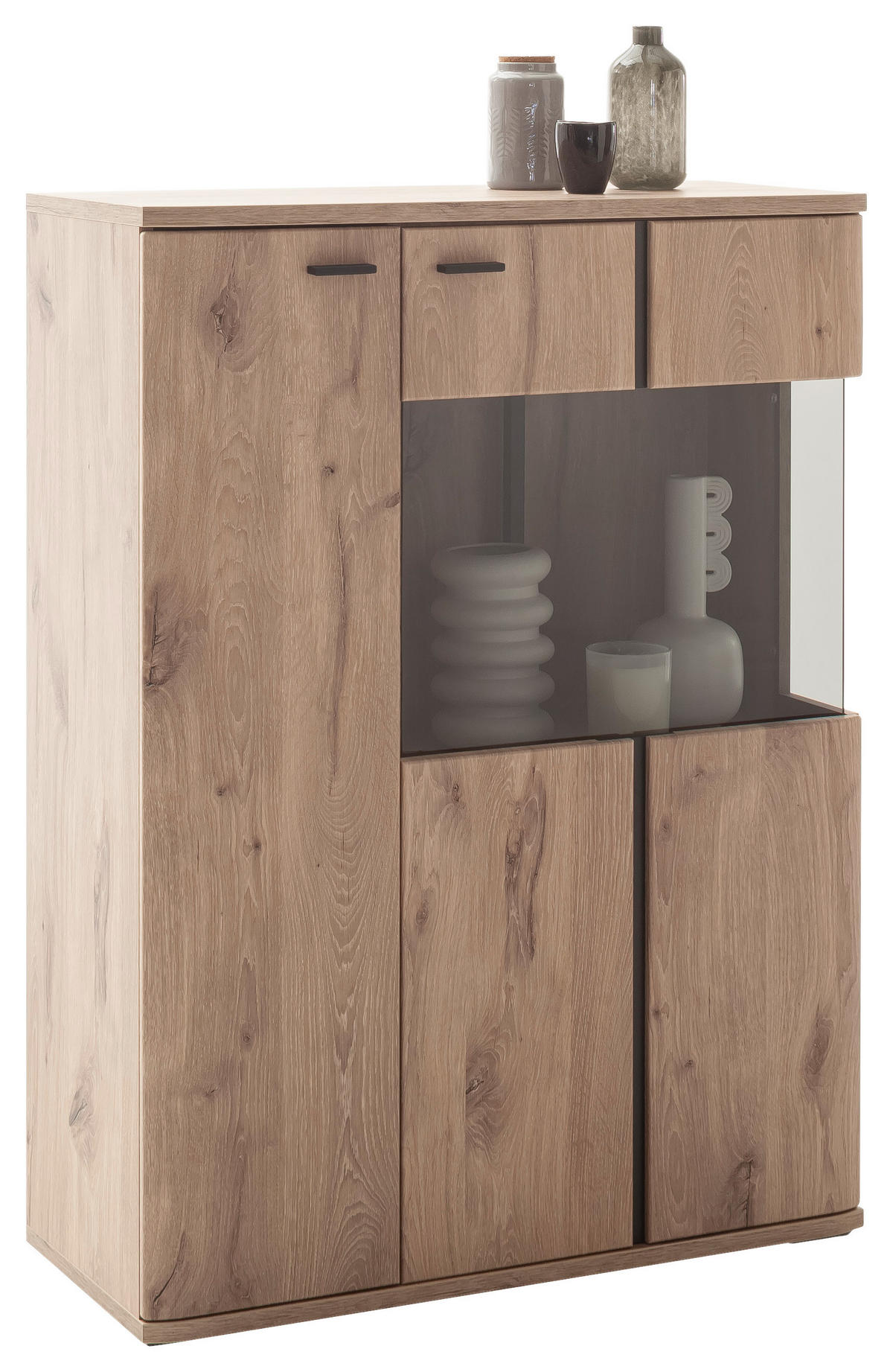 HIGHBOARD Eichefarben, Anthrazit  90/121/38 cm  - Eichefarben/Anthrazit, Konventionell, Holzwerkstoff/Metall (90/121/38cm) - Cantus