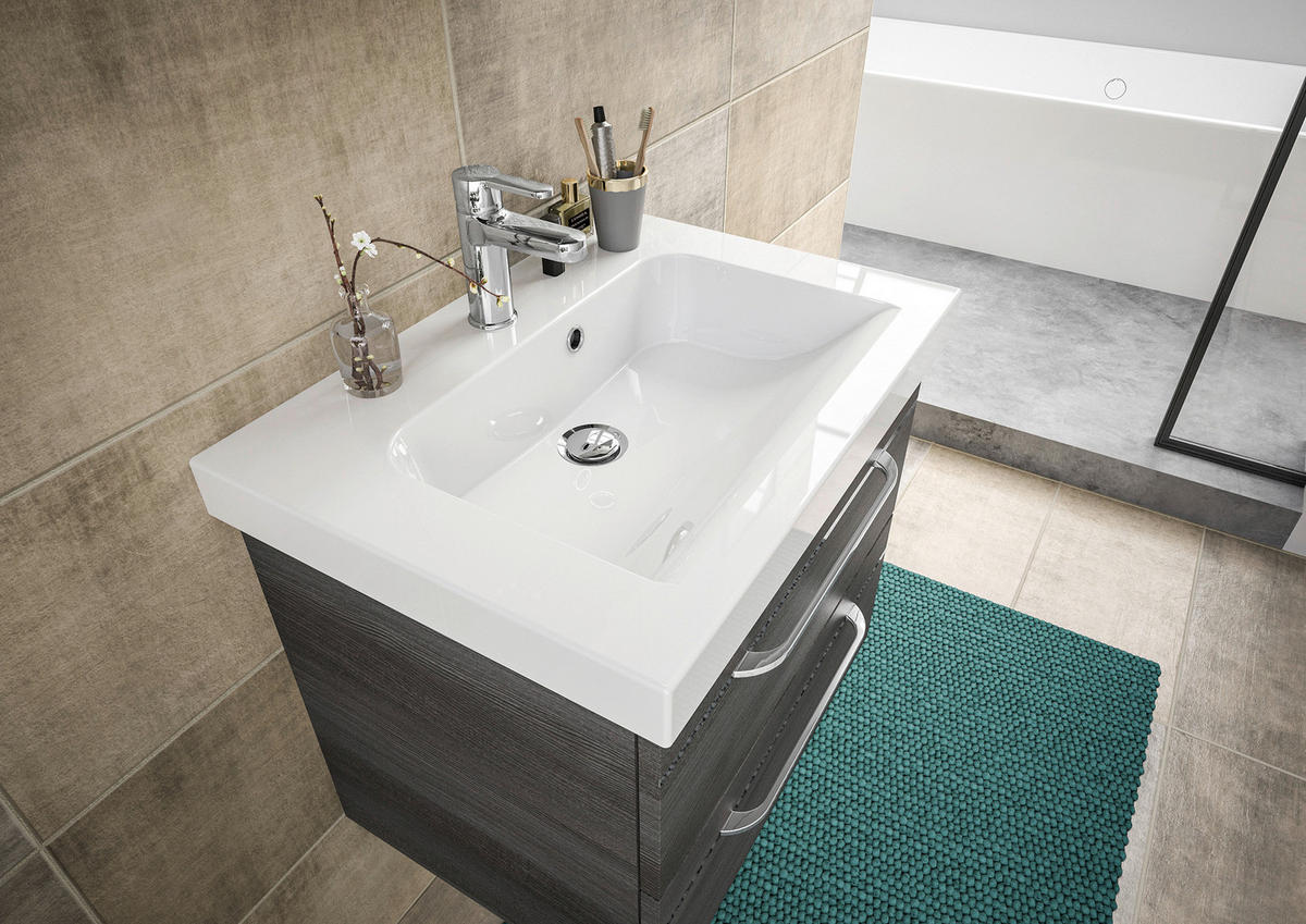 WASCHTISCHKOMBI 64,4 cm  - Chromfarben/Graphitfarben, KONVENTIONELL, Holzwerkstoff/Stein (64,4cm) - Pelipal