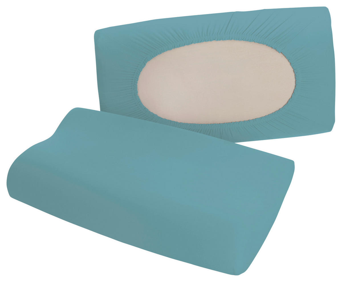 KOPFKISSENBEZUG PURE 40-70/40-90 cm  - Petrol, Basics, Textil (40-70/40-90cm) - Schlafgut
