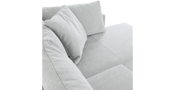 ECKSOFA in Flachgewebe Hellgrau - Hellgrau/Schwarz, KONVENTIONELL, Kunststoff/Textil (295/200cm) - Carryhome