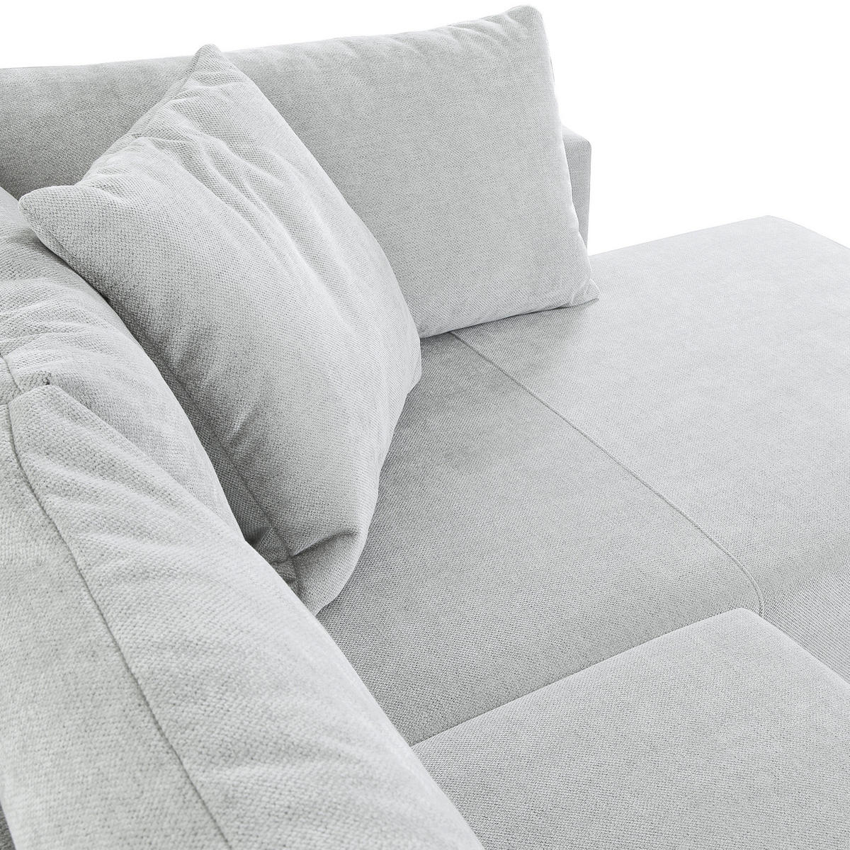 KUTNA GARNITURA tekstil  svijetlo siva   - svijetlo siva/crna, Konvencionalno, tekstil/plastika (295/200cm) - Carryhome