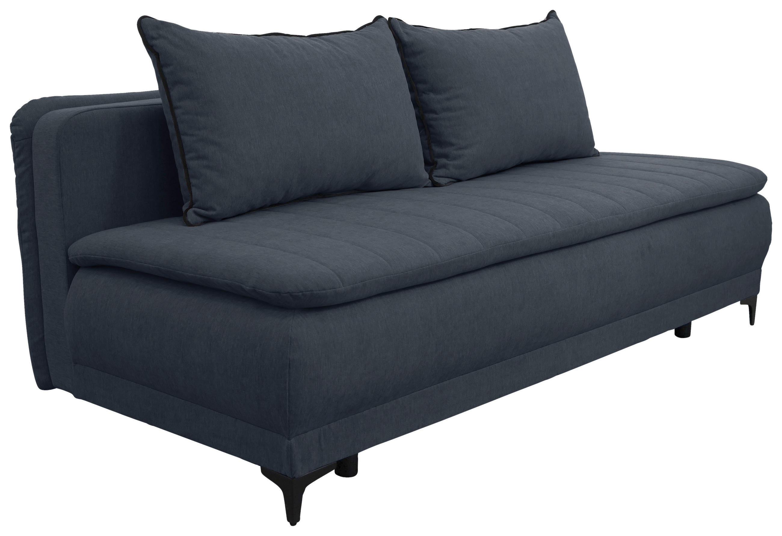SCHLAFSOFA  mit Liegefunktion Flachgewebe Dunkelblau  - Schwarz/Dunkelblau, Basics, Textil/Metall (202/98/78cm) - Livetastic