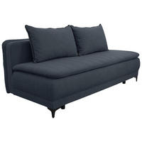 SCHLAFSOFA MOLISS  mit Liegefunktion Flachgewebe Dunkelblau  - Schwarz/Dunkelblau, Basics, Textil/Metall (202/98/78cm) - Livetastic