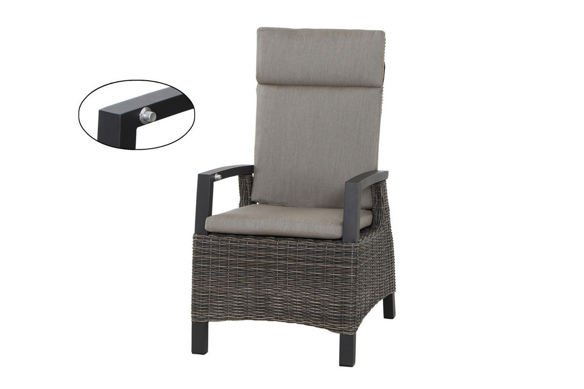 GARTENGARNITUR 7-teilig  - Grau, Basics, Keramik/Kunststoff (100/109/200cm) - Siena Garden