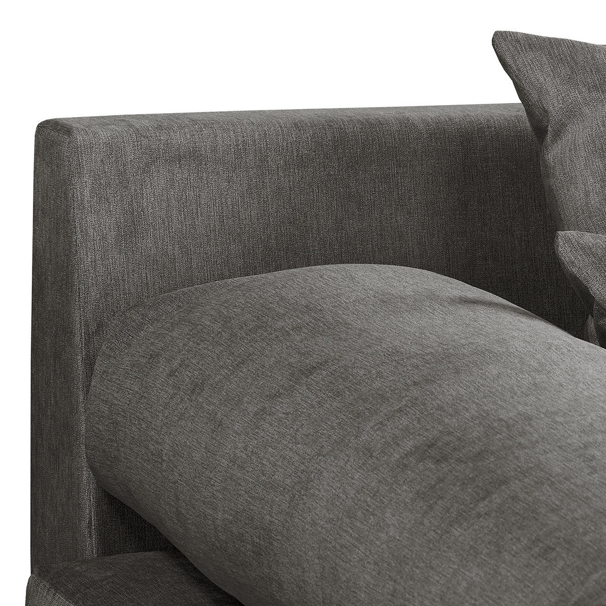 ECKSOFA Naomi Anthrazit Mikrofaser Rückenkissen  - Anthrazit/Schwarz, Design, Kunststoff/Textil (243/284cm) - P & B