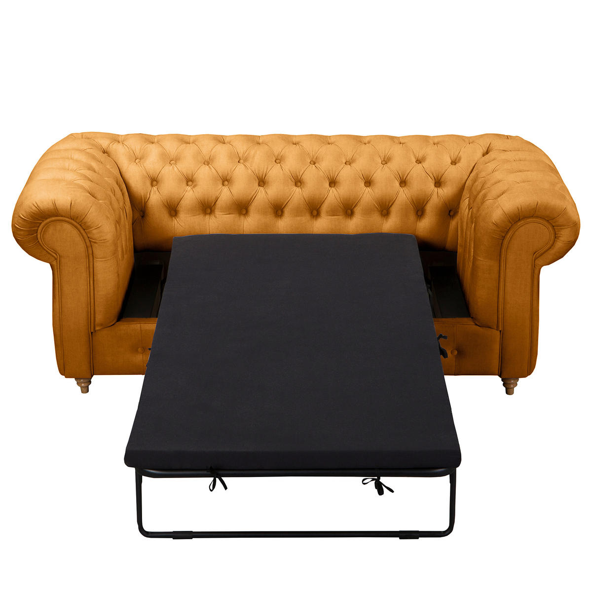 SCHLAFSOFA Mikrofaser Bernsteinfarben  - Bernsteinfarben/Braun, Design, Holz/Textil (190/74/91cm) - P & B