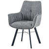 STOL MED ARMSTÖD järn  - grå, Design, metall/textil (64/91/61cm) - Kayoom
