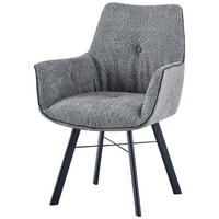 STOL MED ARMSTÖD järn  - grå, Design, metall/textil (64/91/61cm) - Kayoom
