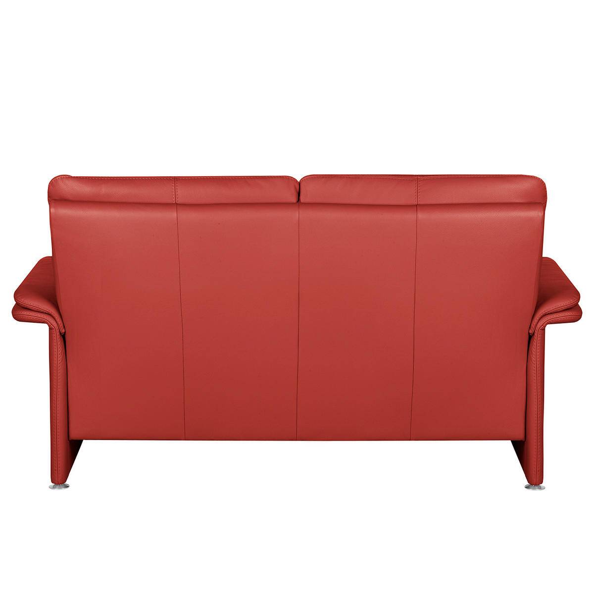2-SITZER-SOFA Rot Echtleder  - Silberfarben/Rot, Design, Leder/Metall (164/90/88cm) - Livetastic