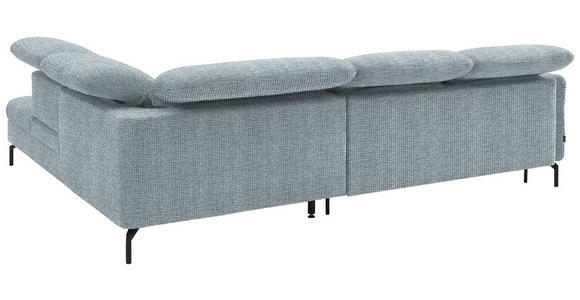 ECKSOFA in Flachgewebe Hellblau 299-313/233 cm - Schwarz/Hellblau, Design, Textil/Metall (299-313/233cm) - Dieter Knoll