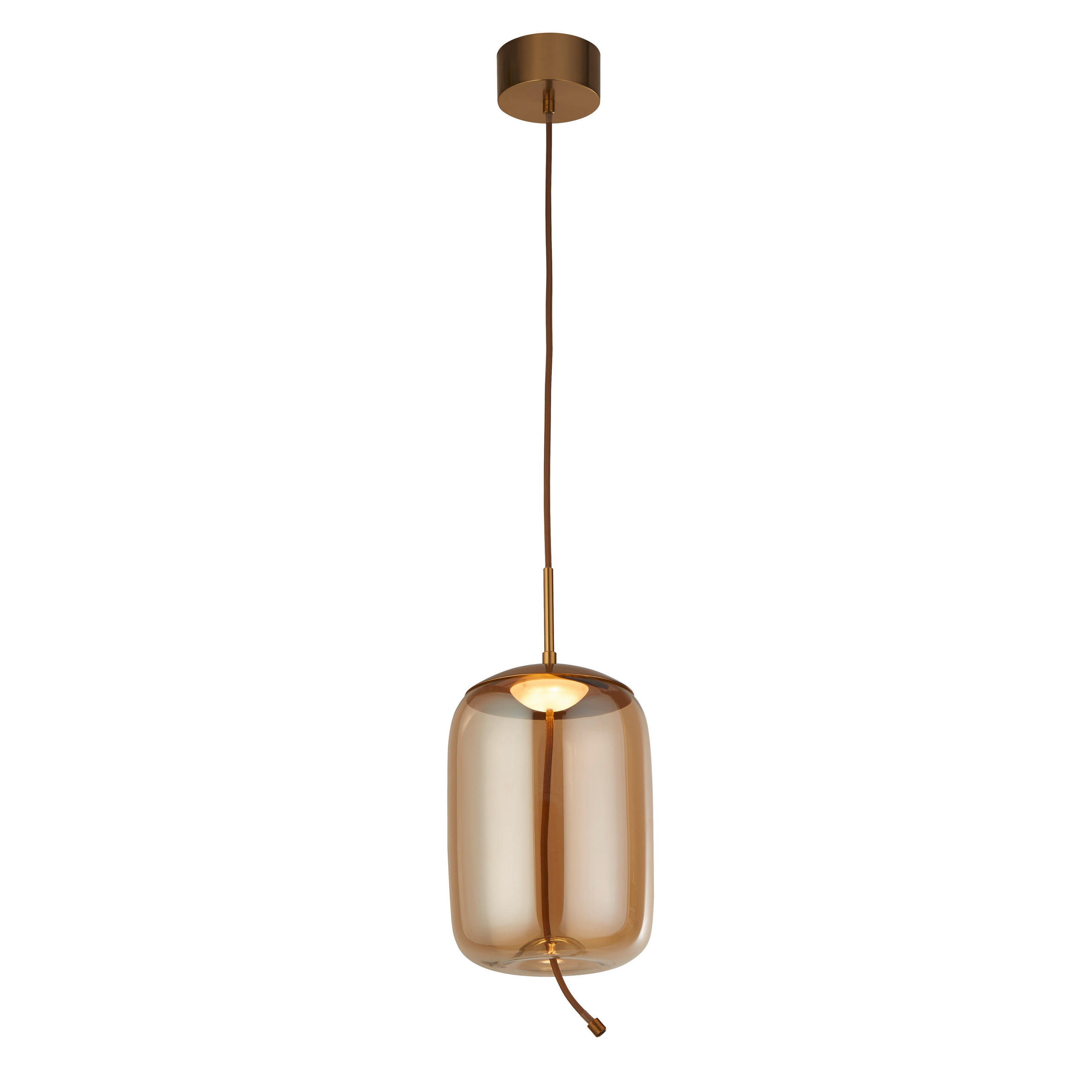 LED-PENDELLAMPA Lisbon 18/18/43-150 cm  - bärnstensfärgad, Basics, metall/glas (18/18/43-150cm)