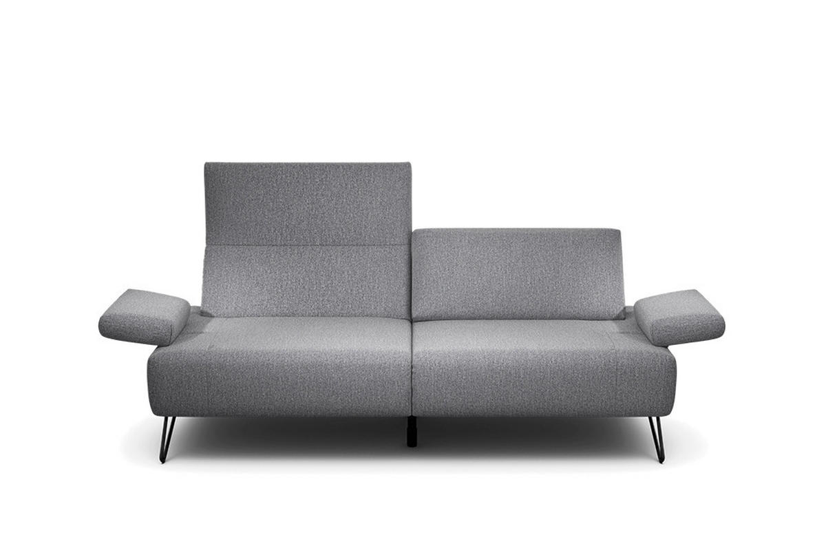 2,5-SITZER in Chenille Anthrazit  - Anthrazit/Schwarz, Design, Textil/Metall (204-234/85/86-94cm) - SENSOO