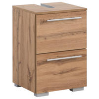 WASCHBECKENUNTERSCHRANK 40,2/59,1/35 cm  - Chromfarben/Eichefarben, KONVENTIONELL, Holzwerkstoff/Metall (40,2/59,1/35cm) - MID.YOU