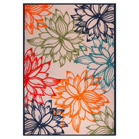 TEPIH ZA UNUTAR./VANJ. UPORAB 120/170 cm   višebojno, bijela  Floral  - bijela/višebojno, Lifestyle, tekstil/plastika (120/170cm)