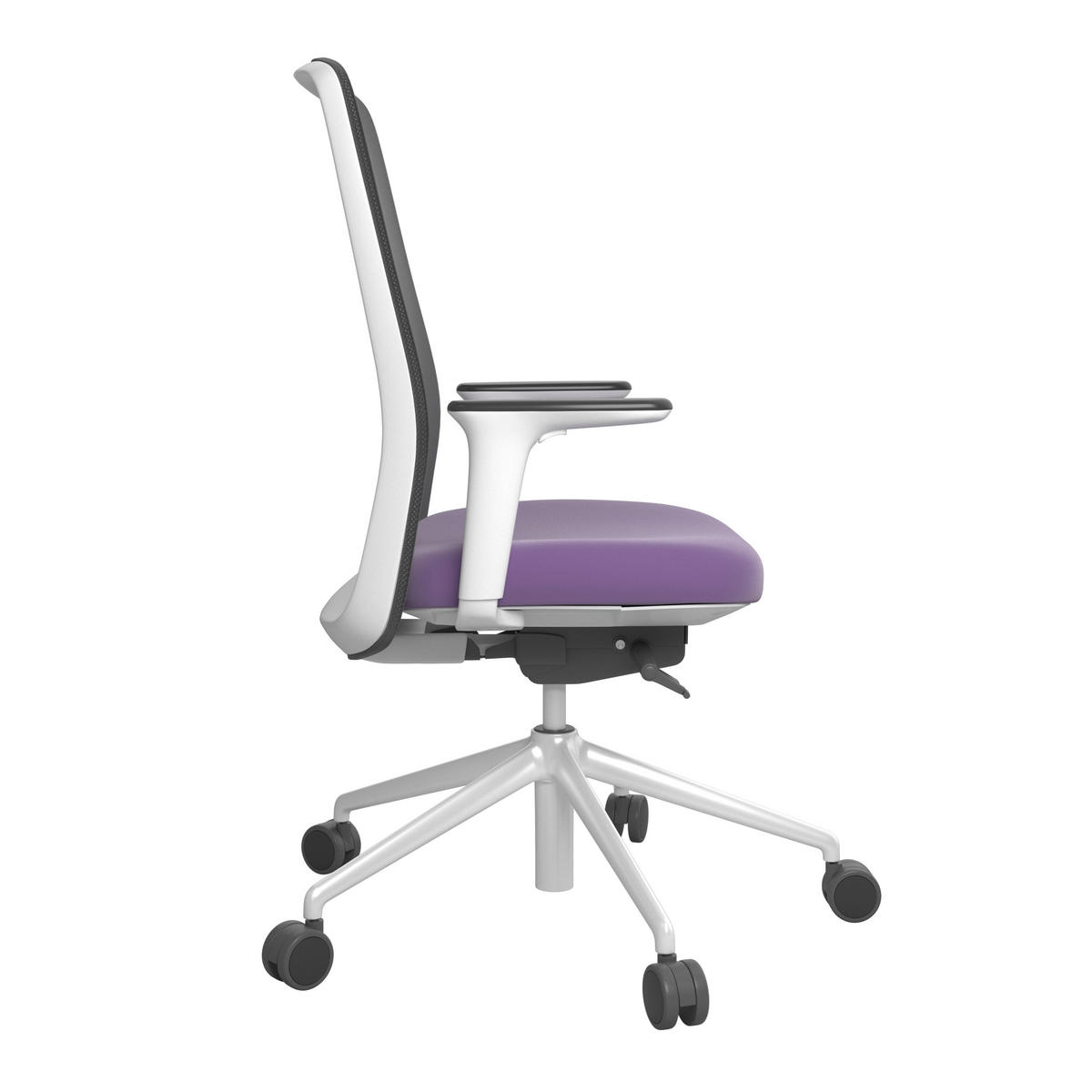 DREHSTUHL Lederlook Lila, Schwarz, Weiß  - Lila/Schwarz, MODERN, Kunststoff/Textil (70/103-115/70cm)