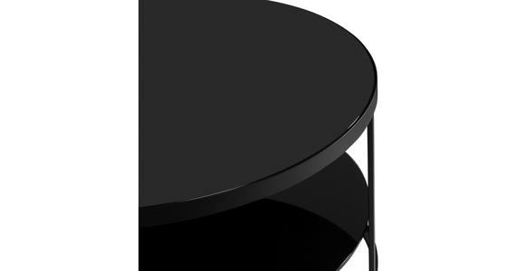 COUCHTISCH Klarglas 80/80/42 cm rund Schwarz - Schwarz, Design, Glas/Metall (80/80/42cm) - Carryhome